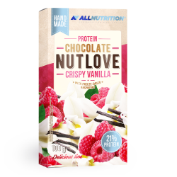 All Nutrition - Protein Chocolate Nutlove Crispy Vanilla with Freeze-Dried Raspberry - 100g