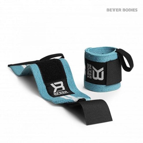 Better Bodies - Womens Wrist Wraps - Aqua/white